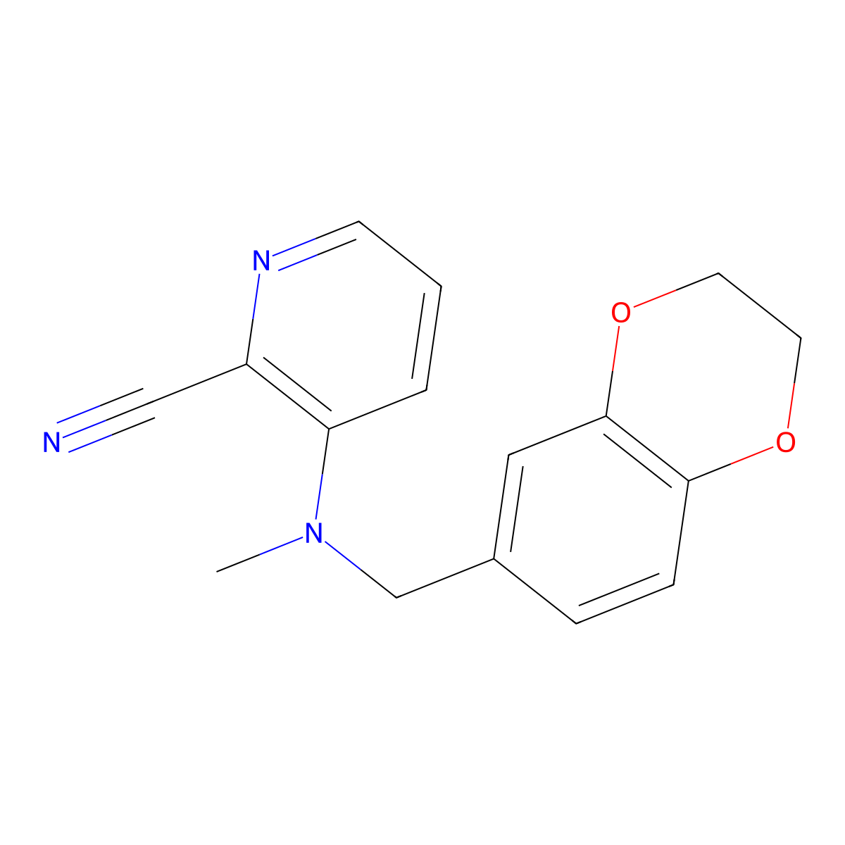 3-{[(2,3-Dihydro-1,4-benzodioxin-6-yl)methyl](methyl)amino}pyridine-2-carbonitrile molecular structure, CAS 2741942-32-3