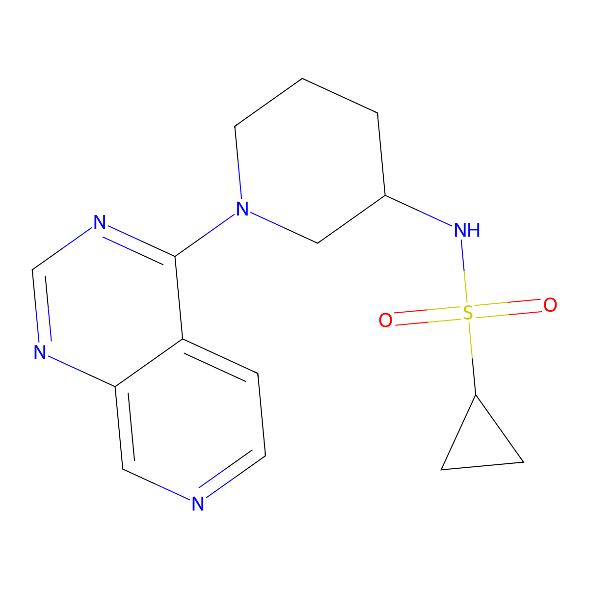 N-(1-{pyrido[3,4-d]pyrimidin-4-yl}piperidin-3-yl)cyclopropanesulfonamide molecular structure, CAS 2741942-36-7