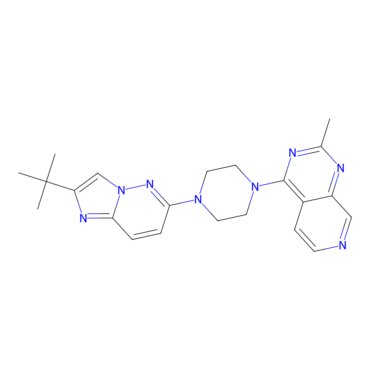 1-{2-Tert-butylimidazo[1,2-b]pyridazin-6-yl}-4-{2-methylpyrido[3,4-d]pyrimidin-4-yl}piperazine molecular structure, CAS 2741942-56-1