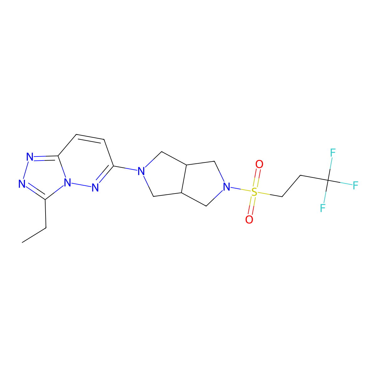 2-{3-Ethyl-[1,2,4]triazolo[4,3-b]pyridazin-6-yl}-5-(3,3,3-trifluoropropanesulfonyl)-octahydropyrrolo[3,4-c]pyrrole molecular structure, CAS 2741942-59-4