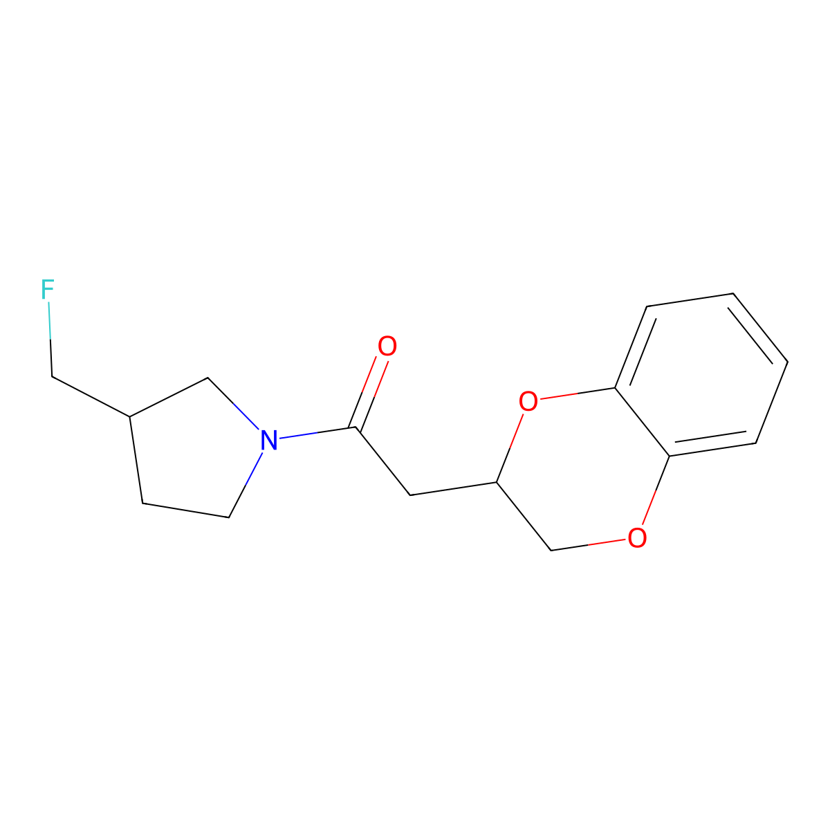 2-(2,3-Dihydro-1,4-benzodioxin-2-yl)-1-[3-(fluoromethyl)pyrrolidin-1-yl]ethan-1-one molecular structure, CAS 2741942-70-9