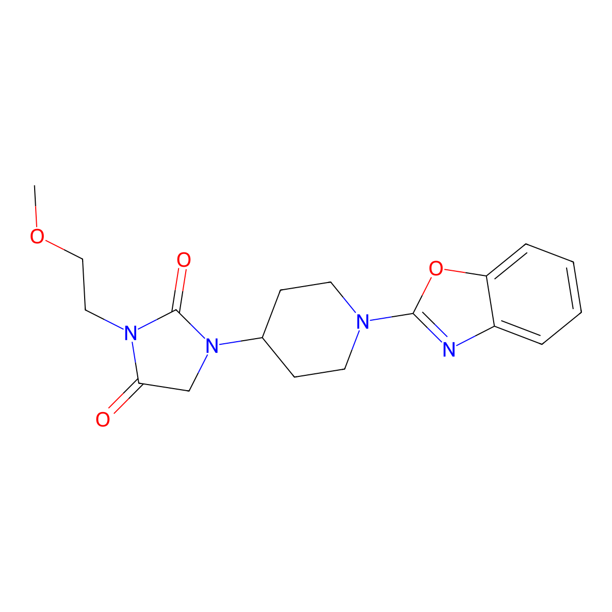 1-[1-(1,3-Benzoxazol-2-yl)piperidin-4-yl]-3-(2-methoxyethyl)imidazolidine-2,4-dione molecular structure, CAS 2741942-79-8
