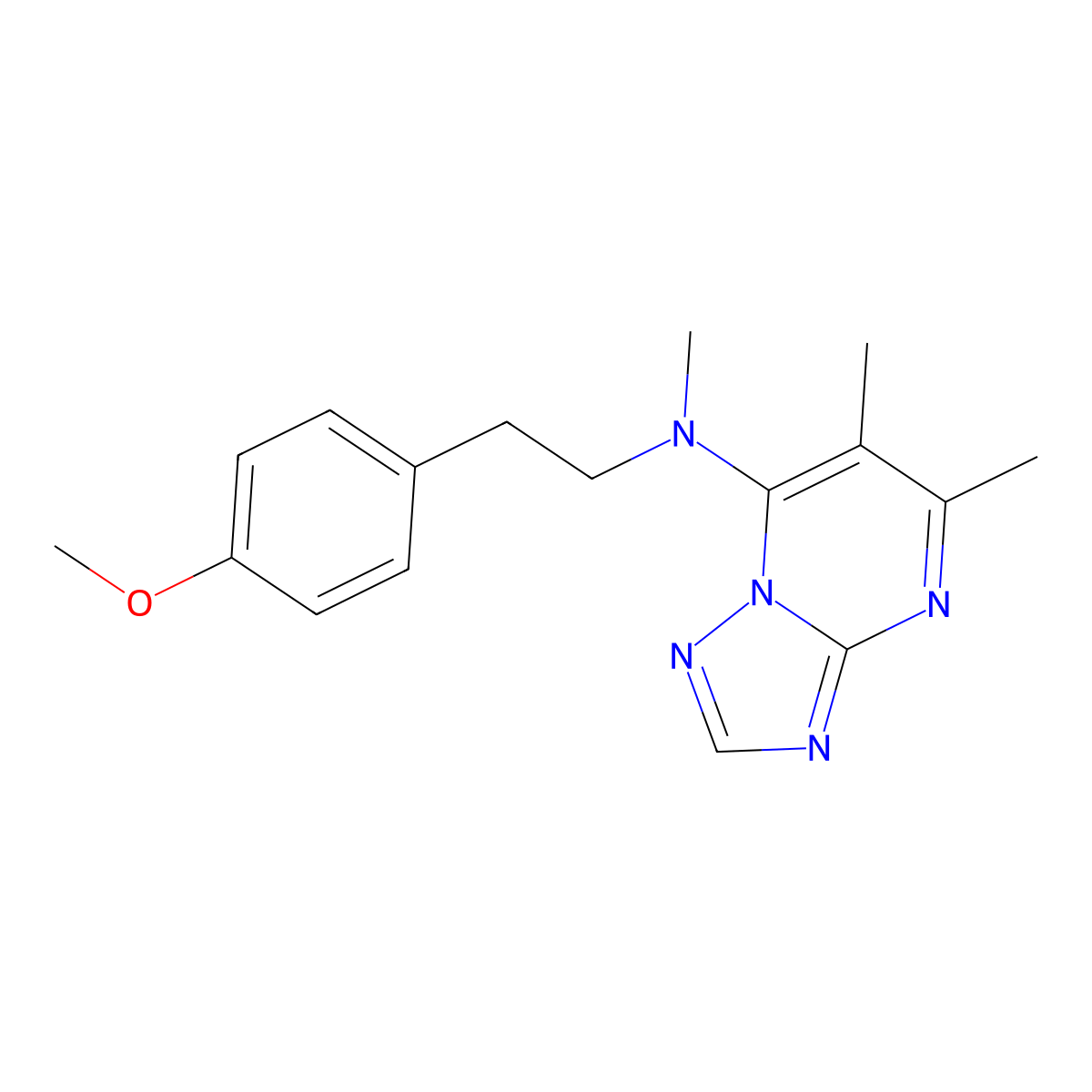 N-[2-(4-methoxyphenyl)ethyl]-N,5,6-trimethyl-[1,2,4]triazolo[1,5-a]pyrimidin-7-amine molecular structure, CAS 2741942-86-7