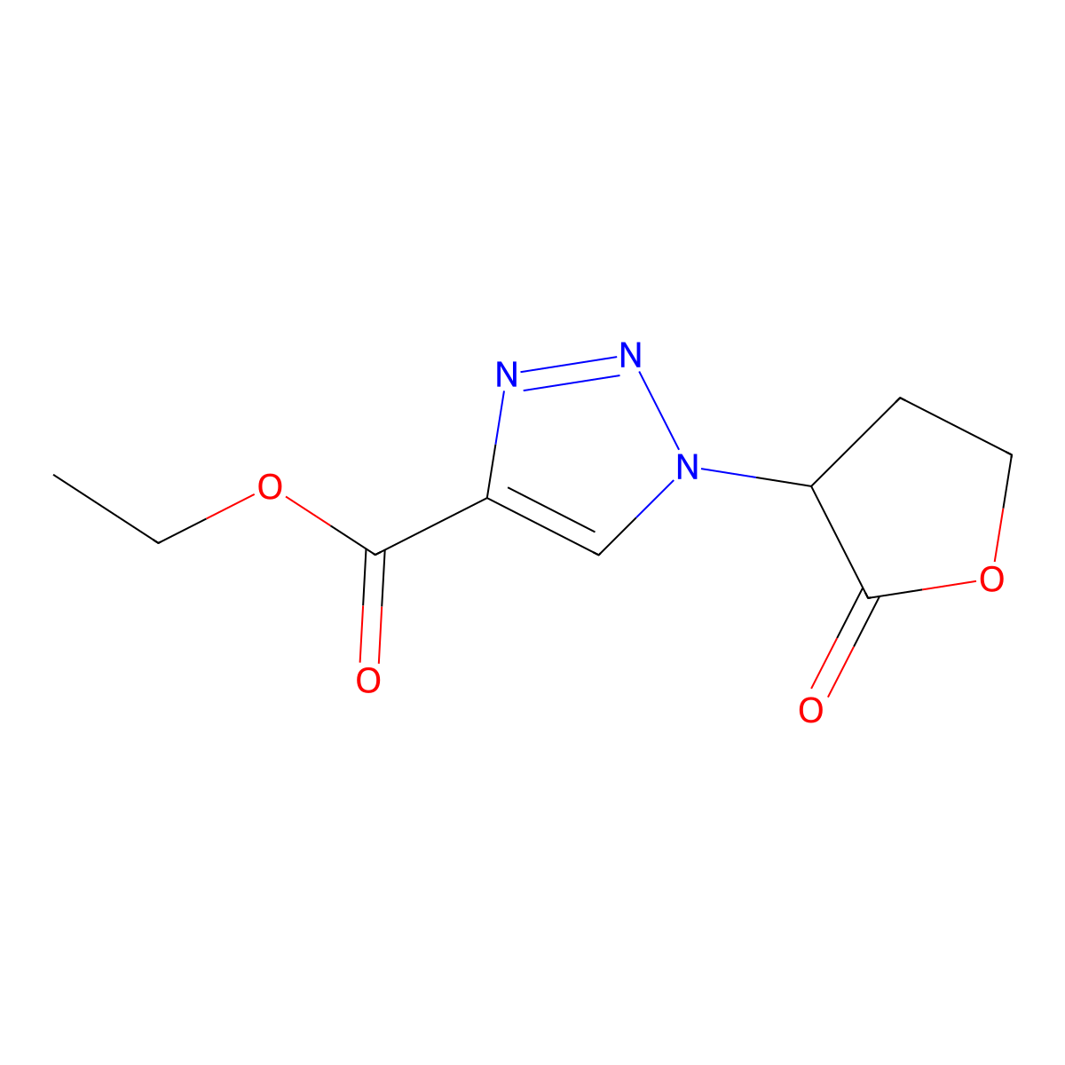 ethyl 1-(2-oxooxolan-3-yl)-1H-1,2,3-triazole-4-carboxylate molecular structure, CAS 2741942-89-0