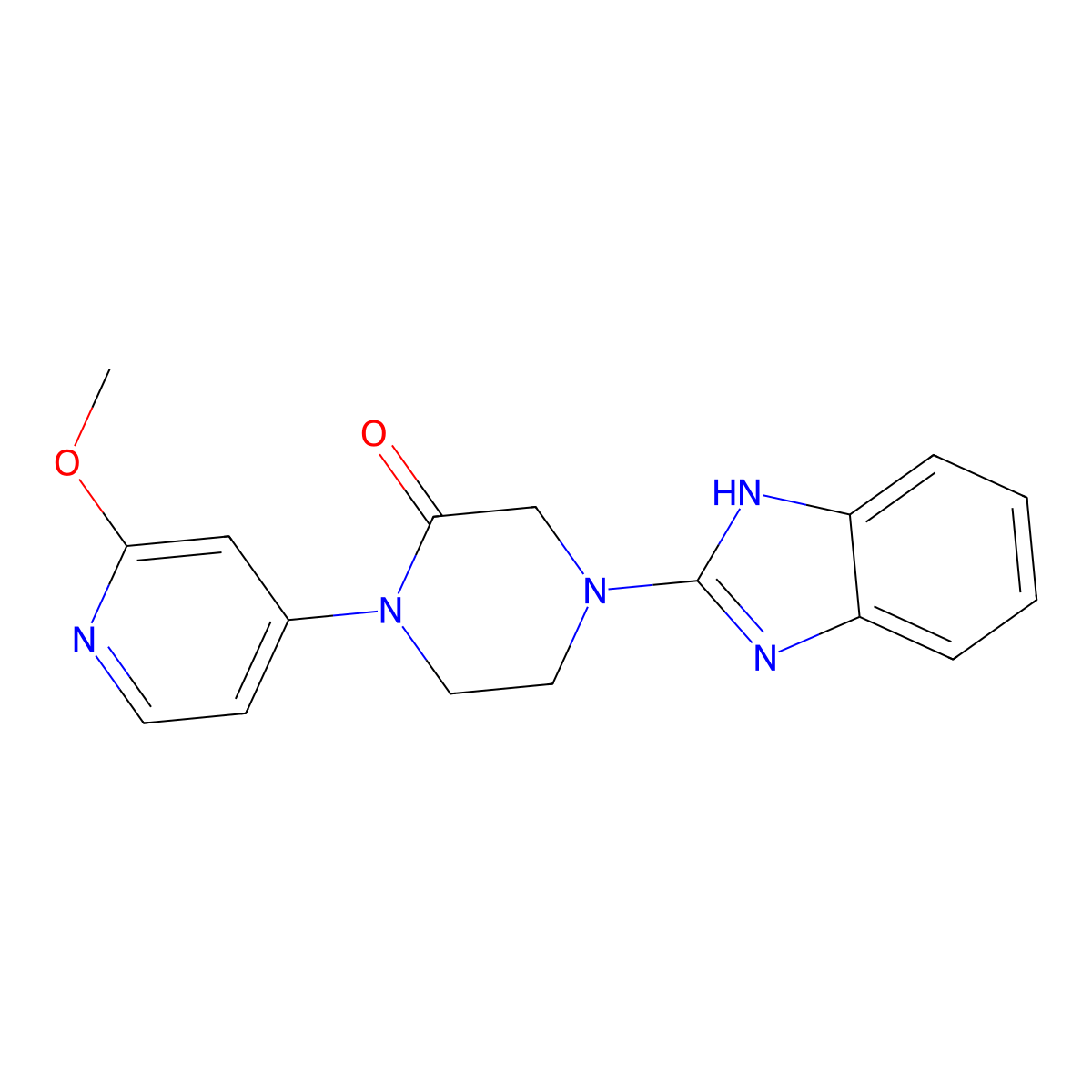 4-(1H-1,3-benzodiazol-2-yl)-1-(2-methoxypyridin-4-yl)piperazin-2-one molecular structure, CAS 2741942-90-3