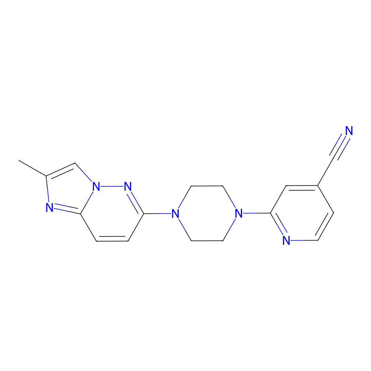 2-(4-{2-Methylimidazo[1,2-b]pyridazin-6-yl}piperazin-1-yl)pyridine-4-carbonitrile molecular structure, CAS 2741943-02-0
