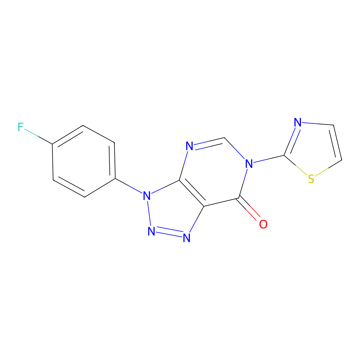 3-(4-fluorophenyl)-6-(1,3-thiazol-2-yl)-3H,6H,7H-[1,2,3]triazolo[4,5-d]pyrimidin-7-one molecular structure, CAS 2741943-12-2