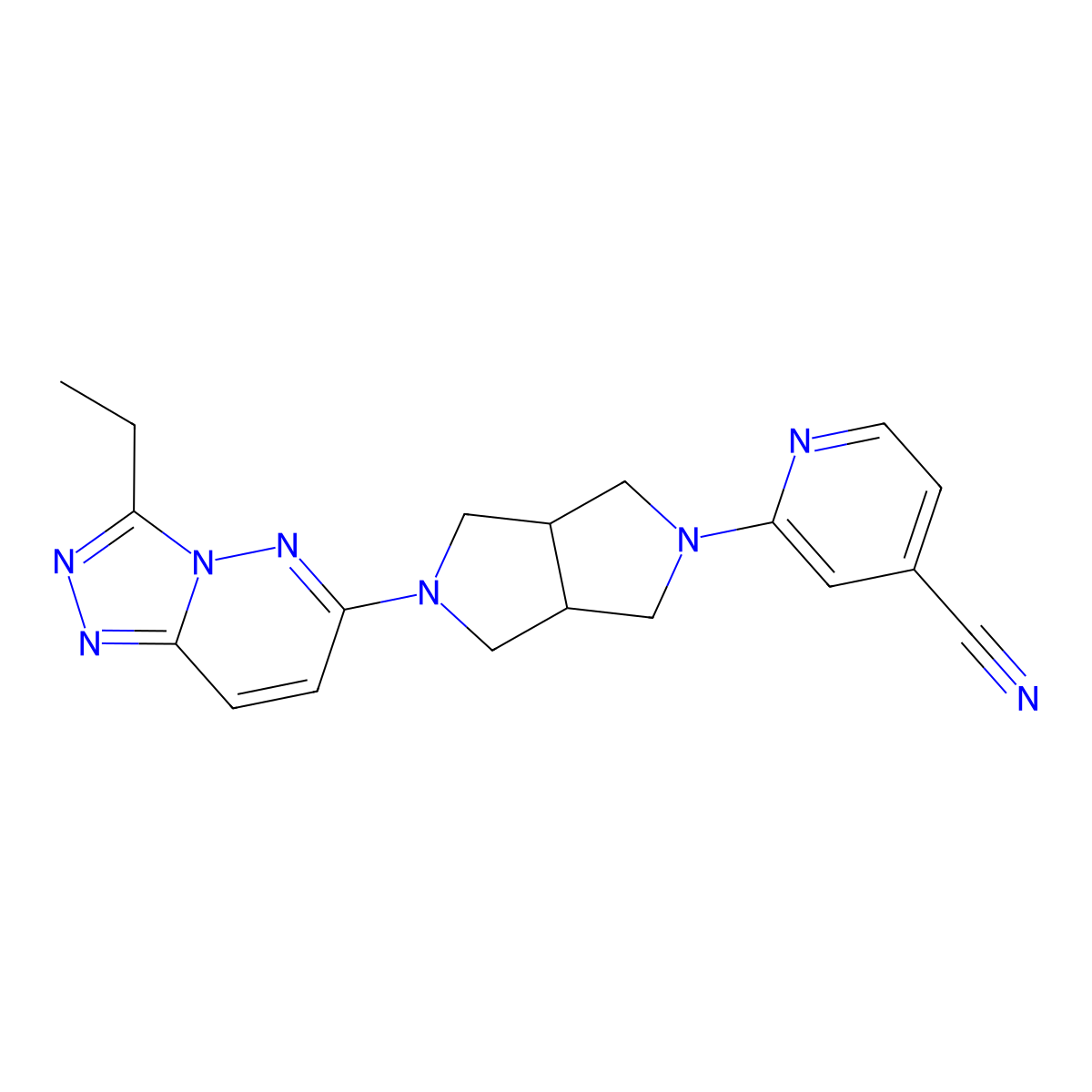 2-(5-{3-Ethyl-[1,2,4]triazolo[4,3-b]pyridazin-6-yl}-octahydropyrrolo[3,4-c]pyrrol-2-yl)pyridine-4-carbonitrile molecular structure, CAS 2741943-25-7