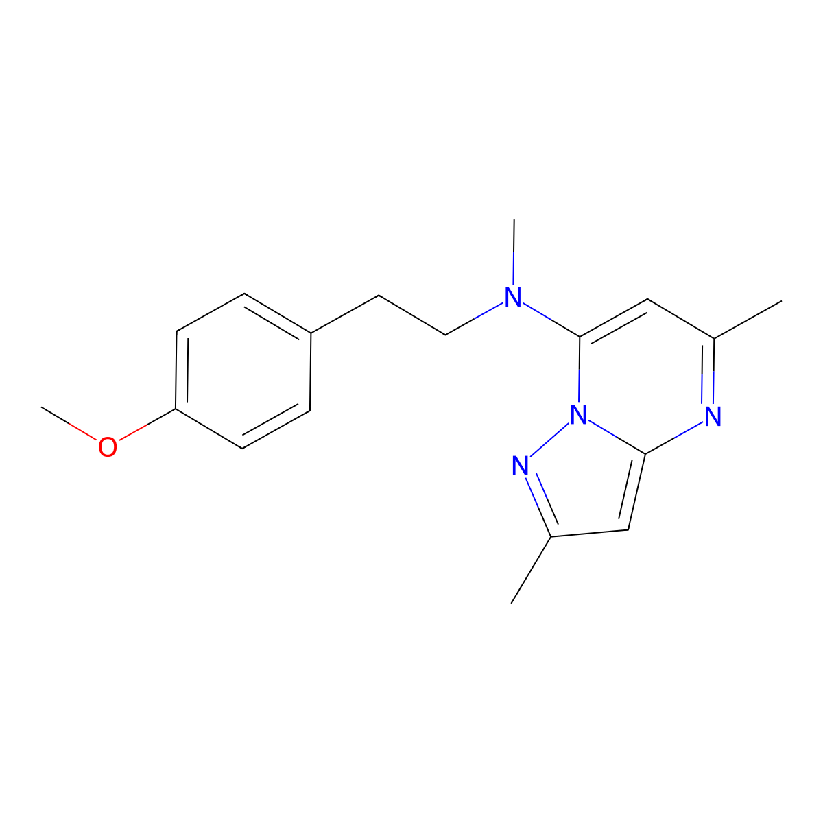 N-[2-(4-methoxyphenyl)ethyl]-N,2,5-trimethylpyrazolo[1,5-a]pyrimidin-7-amine molecular structure, CAS 2741943-28-0