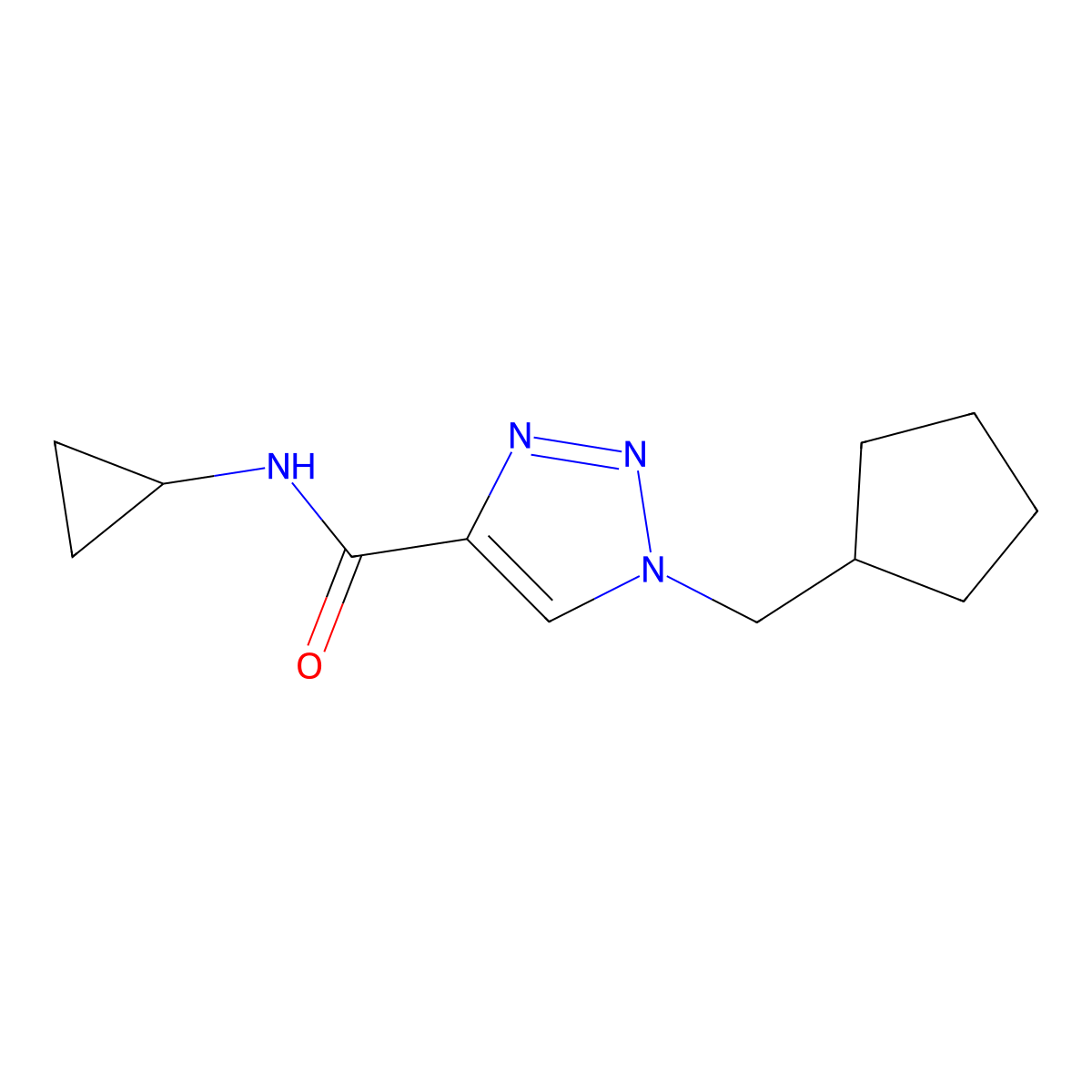 1-(cyclopentylmethyl)-N-cyclopropyl-1H-1,2,3-triazole-4-carboxamide molecular structure, CAS 2741943-50-8