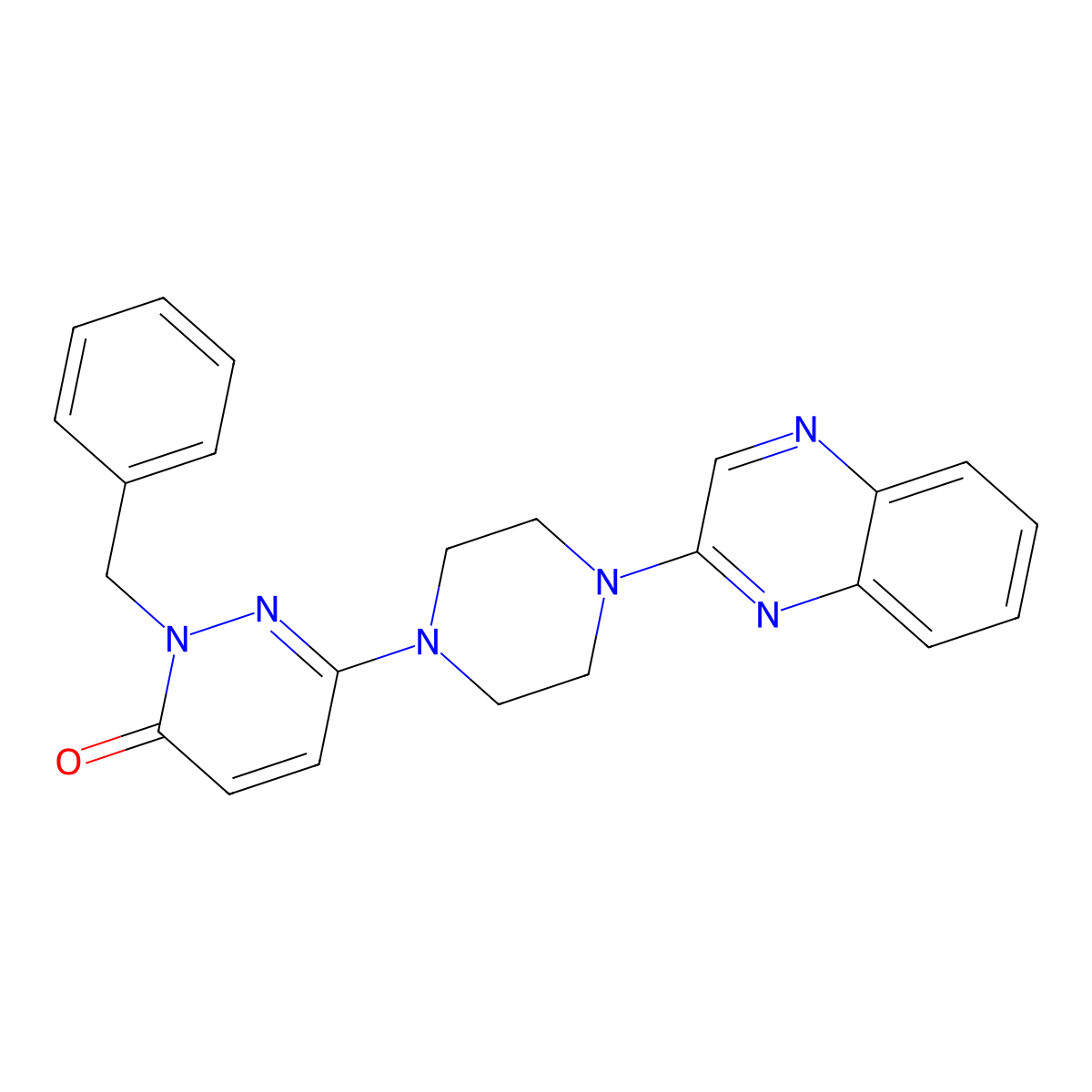 2-Benzyl-6-[4-(quinoxalin-2-yl)piperazin-1-yl]-2,3-dihydropyridazin-3-one molecular structure, CAS 2741943-59-7