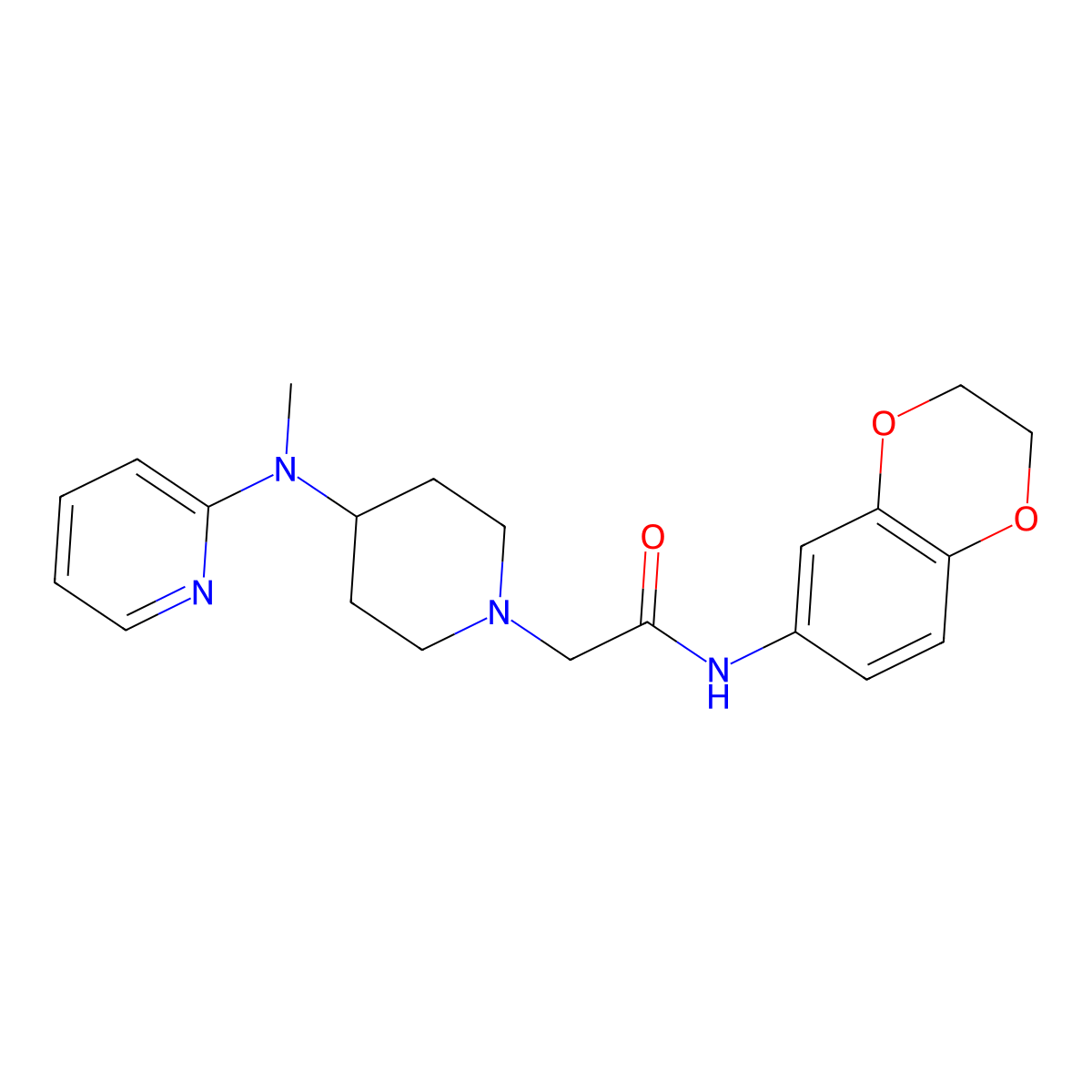 N-(2,3-dihydro-1,4-benzodioxin-6-yl)-2-{4-[methyl(pyridin-2-yl)amino]piperidin-1-yl}acetamide molecular structure, CAS 2741943-64-4