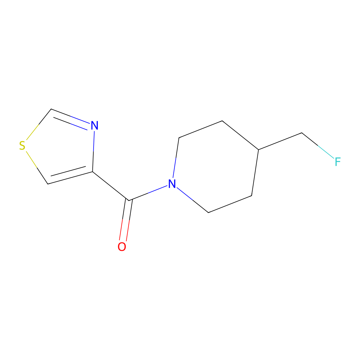 4-(Fluoromethyl)-1-(1,3-thiazole-4-carbonyl)piperidine molecular structure, CAS 2741943-68-8