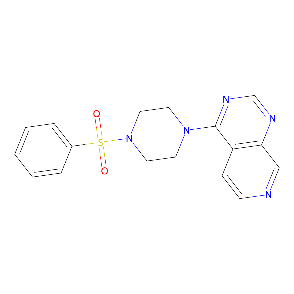 1-(Benzenesulfonyl)-4-{pyrido[3,4-d]pyrimidin-4-yl}piperazine molecular structure, CAS 2741943-78-0