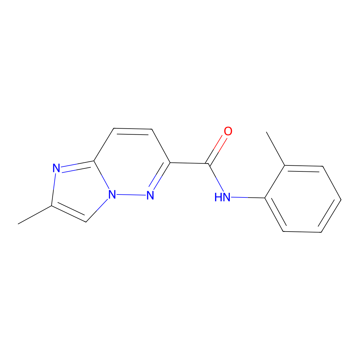 2-methyl-N-(2-methylphenyl)imidazo[1,2-b]pyridazine-6-carboxamide molecular structure, CAS 2741943-81-5