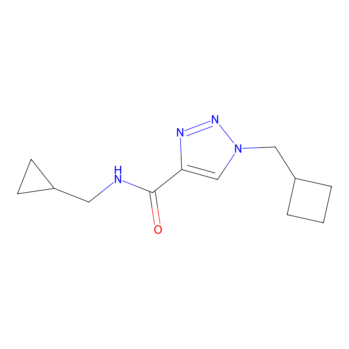 1-(cyclobutylmethyl)-N-(cyclopropylmethyl)-1H-1,2,3-triazole-4-carboxamide molecular structure, CAS 2741944-14-7