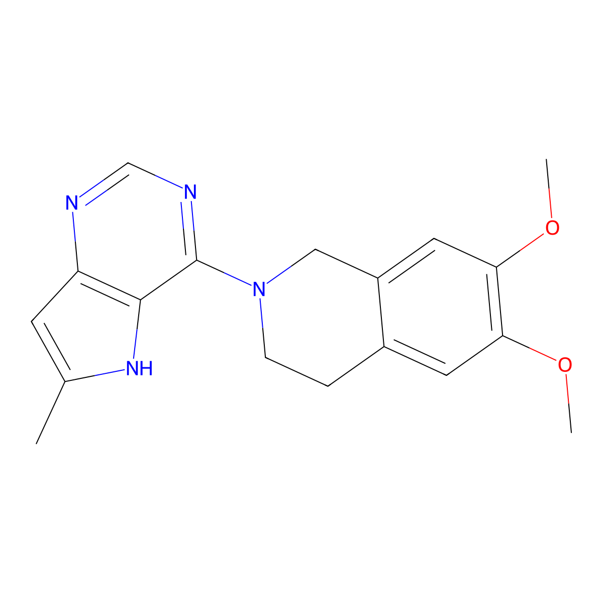 6,7-dimethoxy-2-{6-methyl-5H-pyrrolo[3,2-d]pyrimidin-4-yl}-1,2,3,4-tetrahydroisoquinoline molecular structure, CAS 2741944-17-0