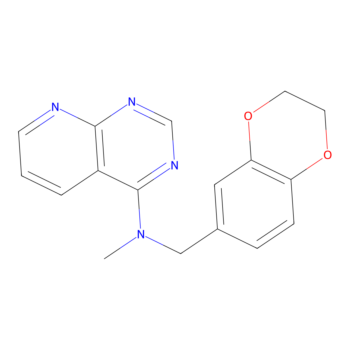 N-[(2,3-dihydro-1,4-benzodioxin-6-yl)methyl]-N-methylpyrido[2,3-d]pyrimidin-4-amine molecular structure, CAS 2741944-19-2