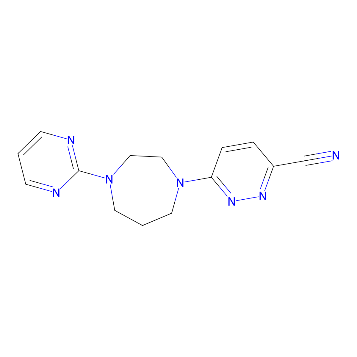 6-[4-(Pyrimidin-2-yl)-1,4-diazepan-1-yl]pyridazine-3-carbonitrile molecular structure, CAS 2741944-26-1