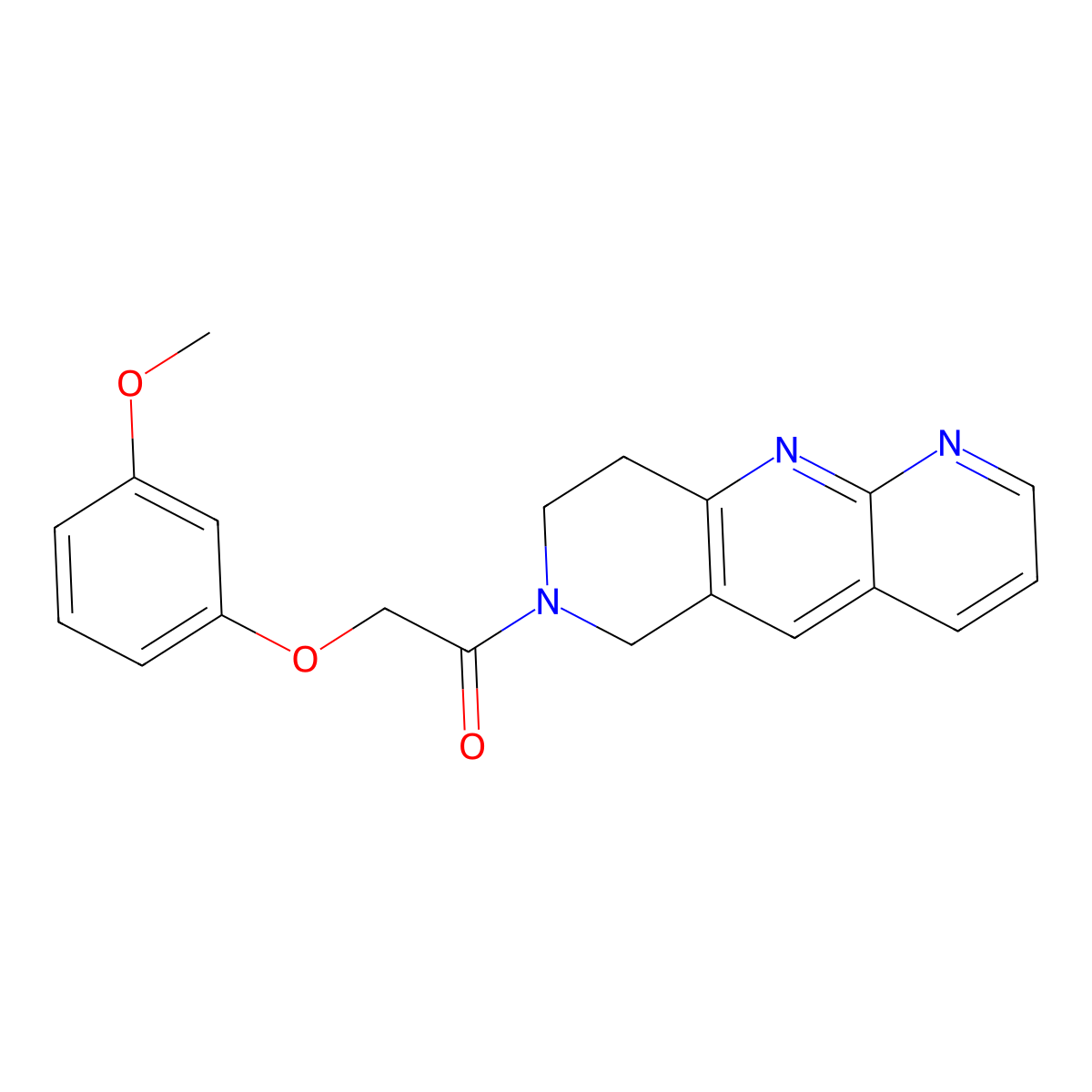 2-(3-methoxyphenoxy)-1-{6H,7H,8H,9H-pyrido[2,3-b]1,6-naphthyridin-7-yl}ethan-1-one molecular structure, CAS 2741944-32-9