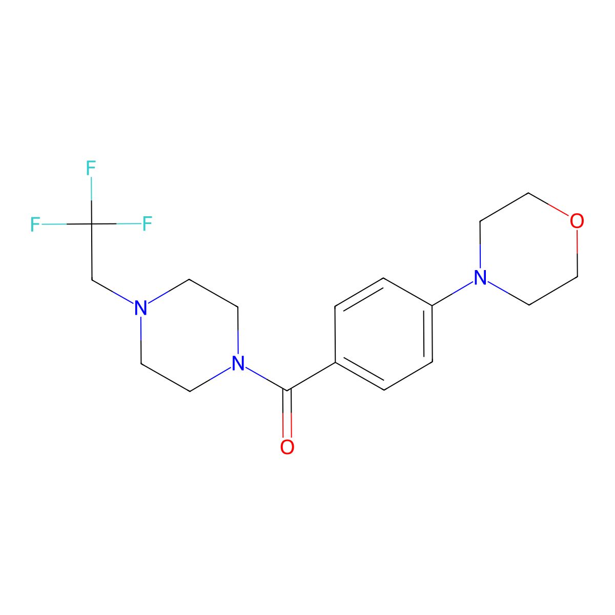 4-{4-[4-(2,2,2-Trifluoroethyl)piperazine-1-carbonyl]phenyl}morpholine molecular structure, CAS 2741944-34-1