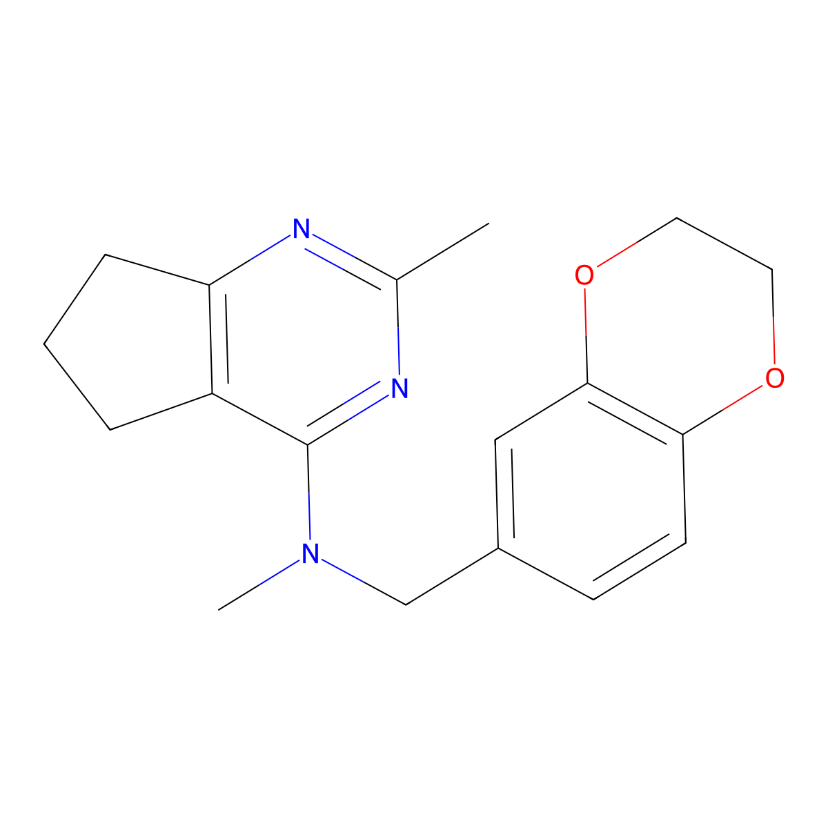 N-[(2,3-dihydro-1,4-benzodioxin-6-yl)methyl]-N,2-dimethyl-5H,6H,7H-cyclopenta[d]pyrimidin-4-amine molecular structure, CAS 2741944-35-2