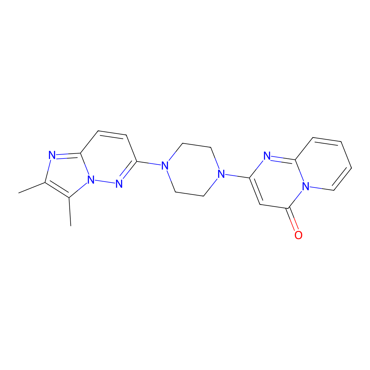 2-(4-{2,3-dimethylimidazo[1,2-b]pyridazin-6-yl}piperazin-1-yl)-4H-pyrido[1,2-a]pyrimidin-4-one molecular structure, CAS 2741944-40-9