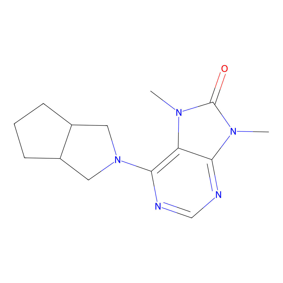 7,9-dimethyl-6-{octahydrocyclopenta[c]pyrrol-2-yl}-8,9-dihydro-7H-purin-8-one molecular structure, CAS 2741944-49-8
