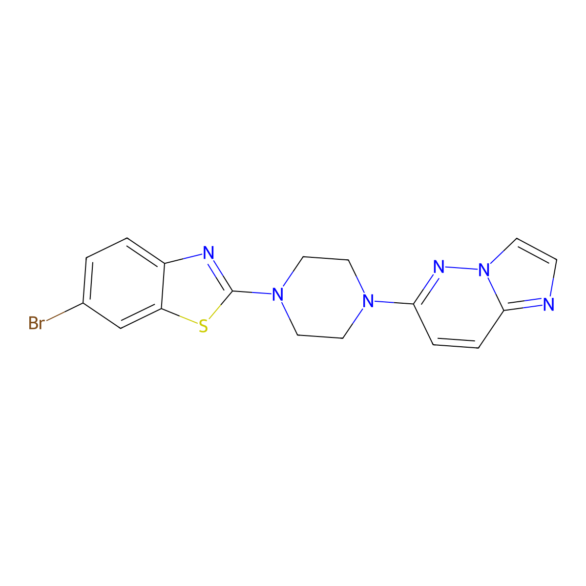 6-Bromo-2-(4-{imidazo[1,2-b]pyridazin-6-yl}piperazin-1-yl)-1,3-benzothiazole molecular structure, CAS 2741944-54-5
