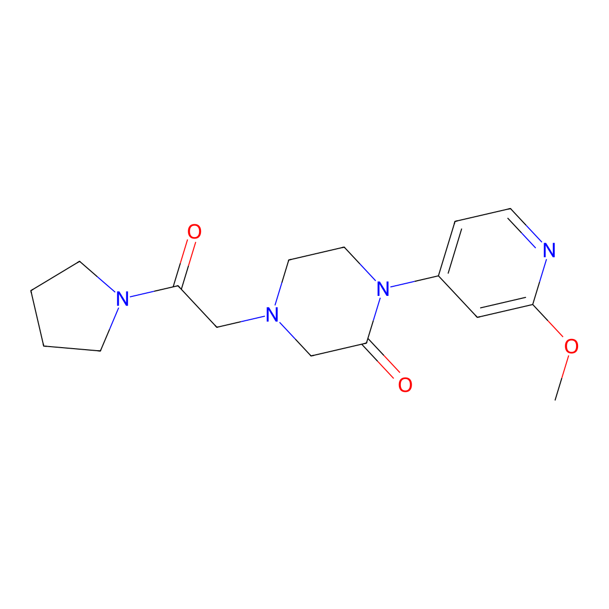 1-(2-Methoxypyridin-4-yl)-4-[2-oxo-2-(pyrrolidin-1-yl)ethyl]piperazin-2-one molecular structure, CAS 2741944-57-8