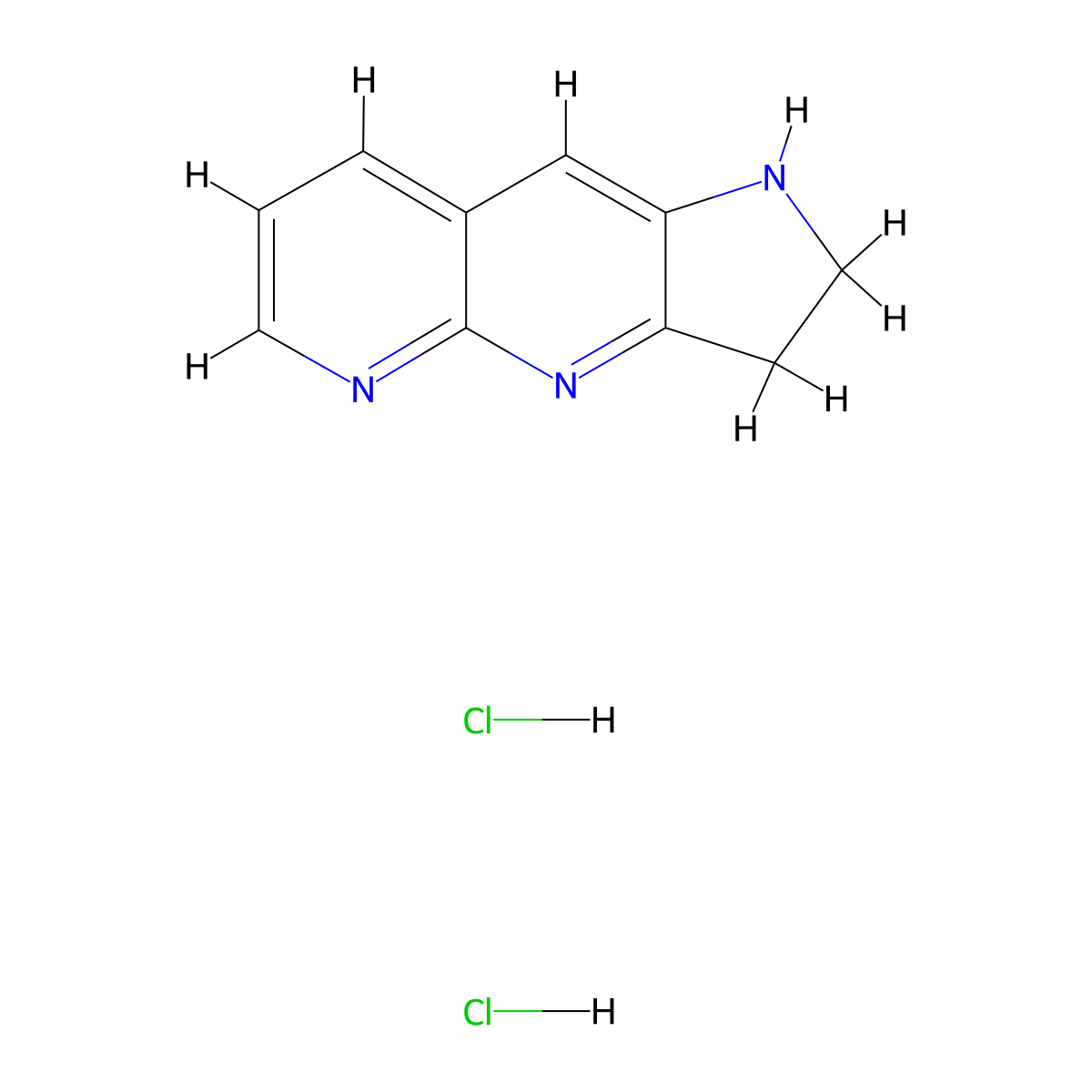 1H,2H,3H-pyrrolo[3,2-b]1,8-naphthyridine dihydrochloride molecular structure, CAS 2741944-65-8