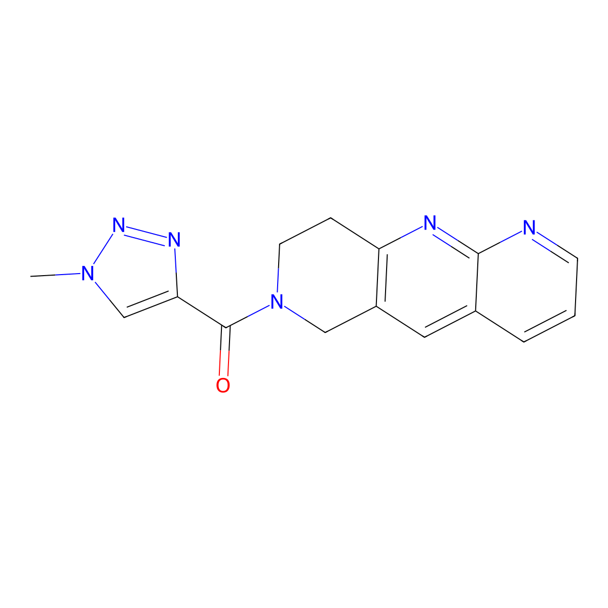 1-methyl-4-{6H,7H,8H,9H-pyrido[2,3-b]1,6-naphthyridine-7-carbonyl}-1H-1,2,3-triazole molecular structure, CAS 2741944-69-2