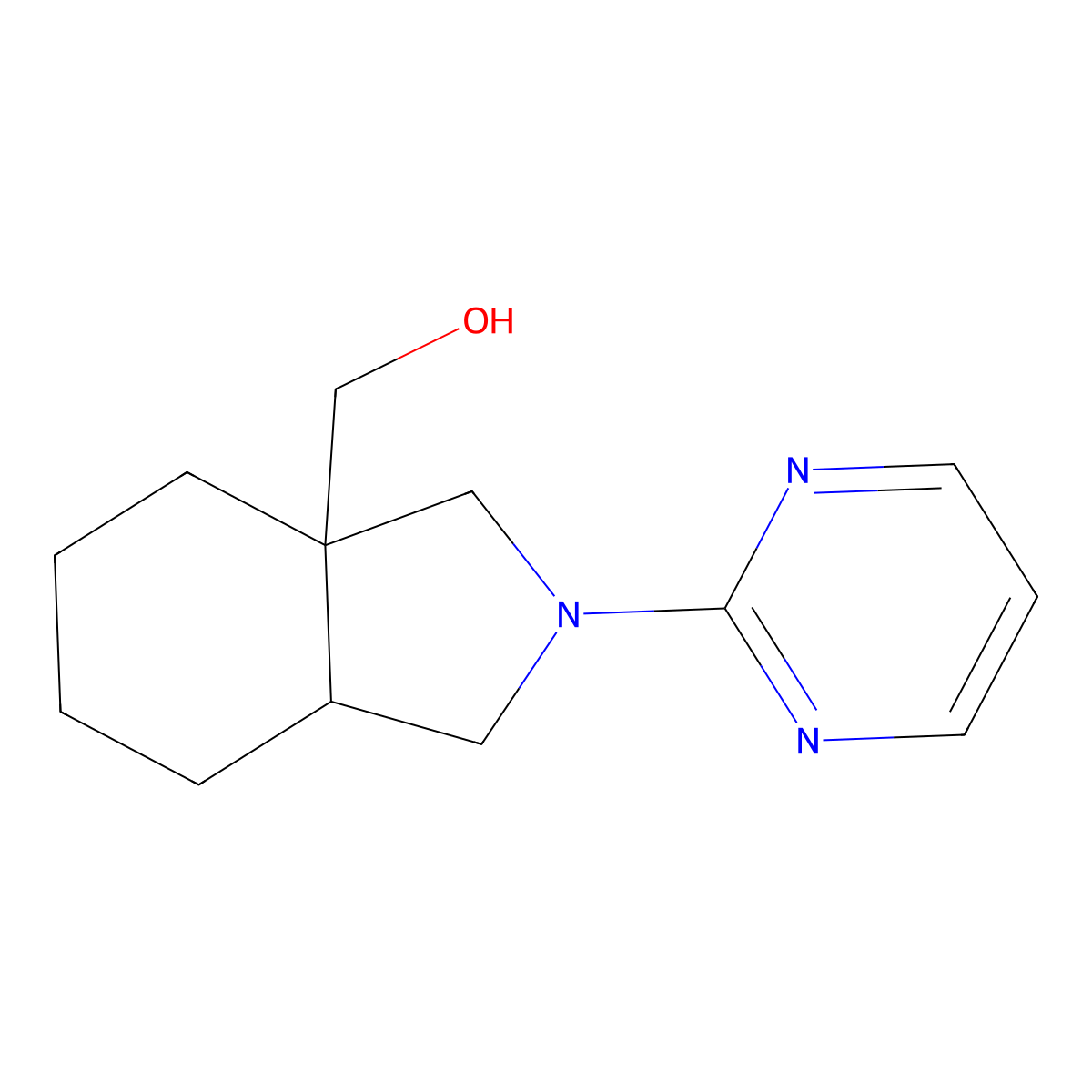 [2-(pyrimidin-2-yl)-octahydro-1H-isoindol-3a-yl]methanol molecular structure, CAS 2741944-70-5