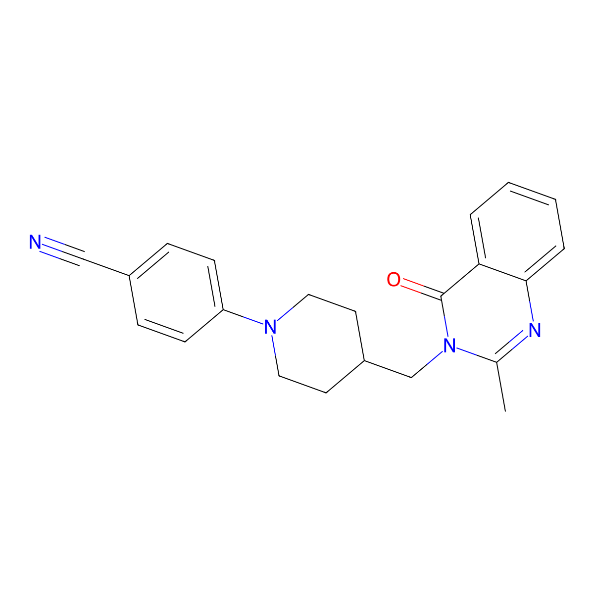 4-{4-[(2-Methyl-4-oxo-3,4-dihydroquinazolin-3-yl)methyl]piperidin-1-yl}benzonitrile molecular structure, CAS 2741944-77-2