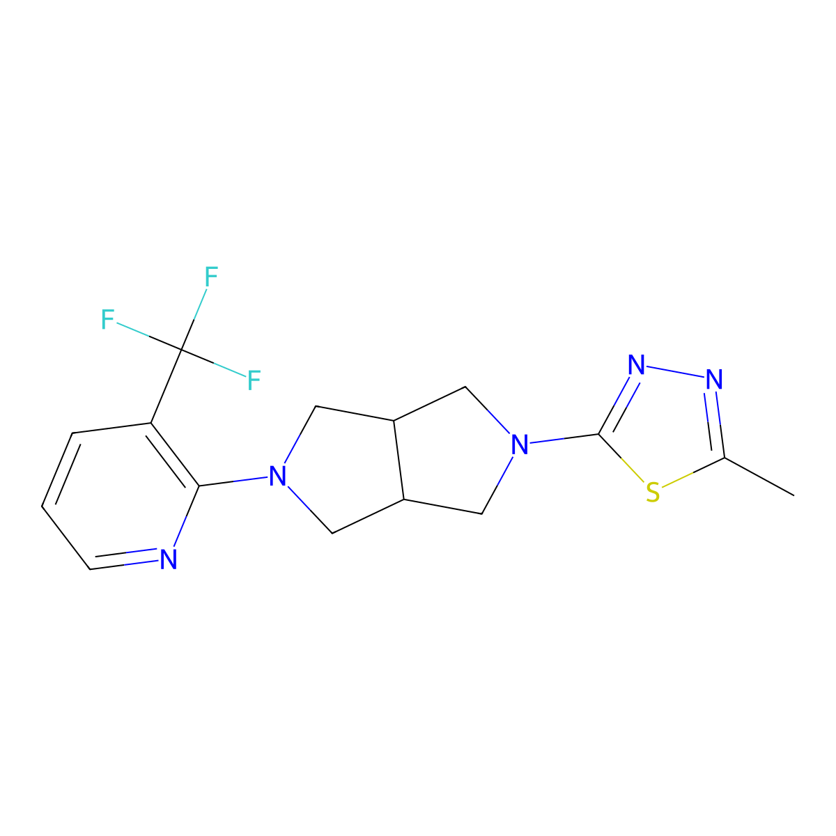 2-[5-(5-Methyl-1,3,4-thiadiazol-2-yl)-octahydropyrrolo[3,4-c]pyrrol-2-yl]-3-(trifluoromethyl)pyridine molecular structure, CAS 2741944-88-5