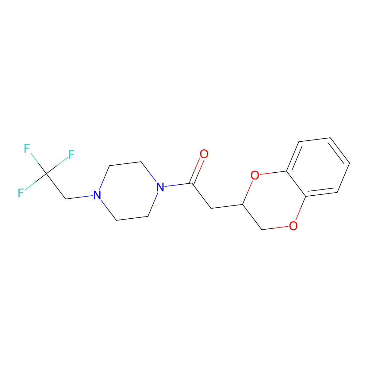 2-(2,3-Dihydro-1,4-benzodioxin-2-yl)-1-[4-(2,2,2-trifluoroethyl)piperazin-1-yl]ethan-1-one molecular structure, CAS 2741944-90-9