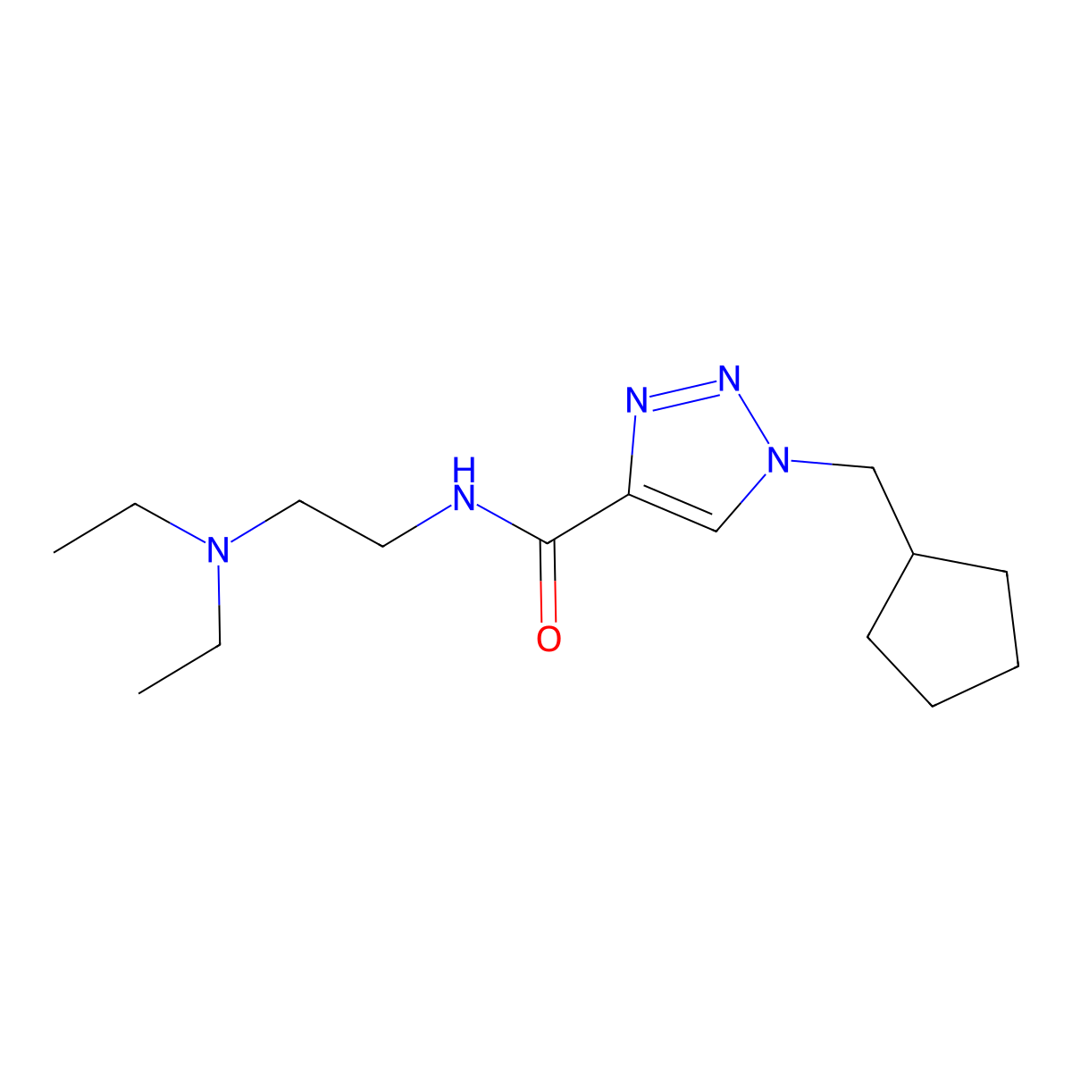 1-(cyclopentylmethyl)-N-[2-(diethylamino)ethyl]-1H-1,2,3-triazole-4-carboxamide molecular structure, CAS 2741944-92-1