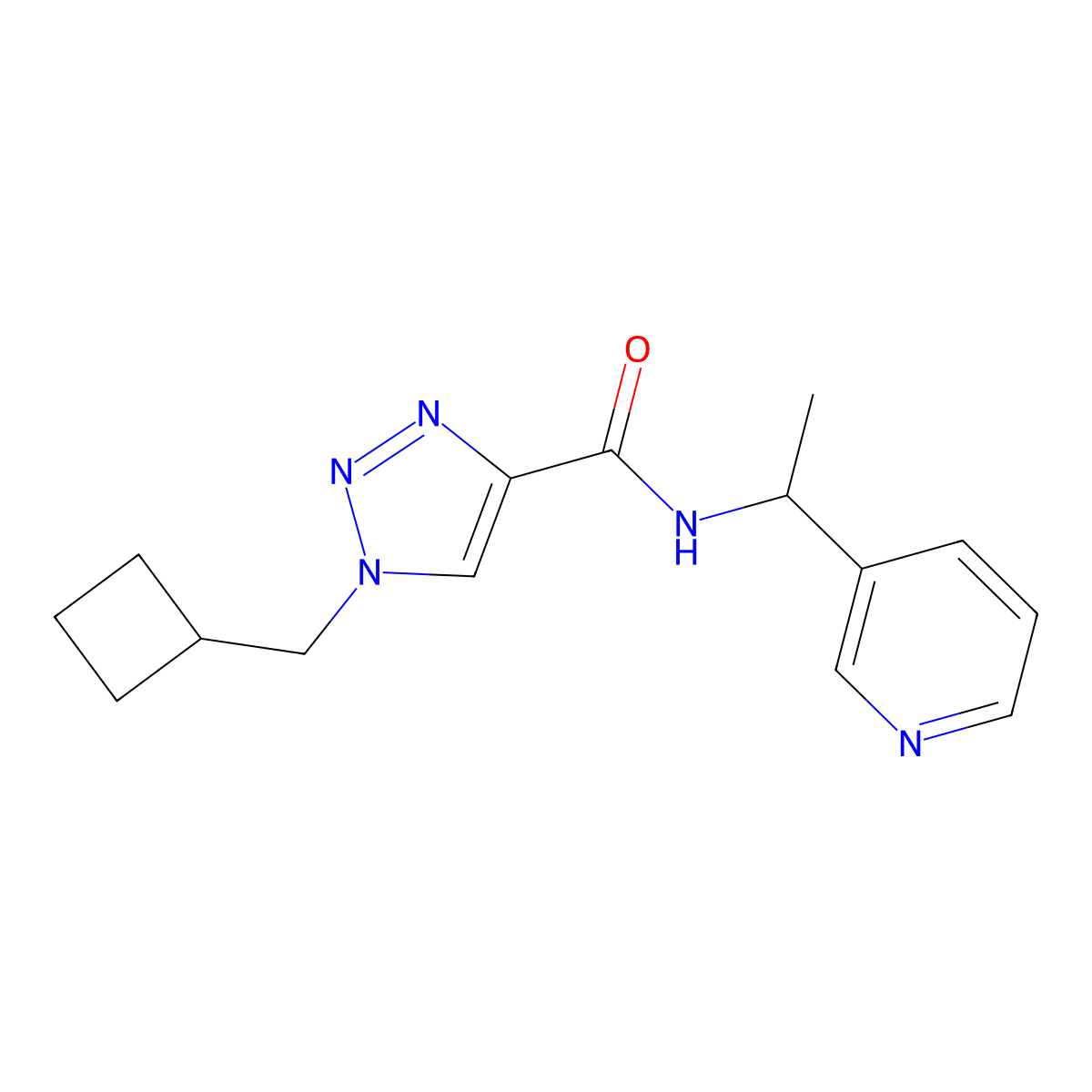 1-(cyclobutylmethyl)-N-[1-(pyridin-3-yl)ethyl]-1H-1,2,3-triazole-4-carboxamide molecular structure, CAS 2741944-97-6