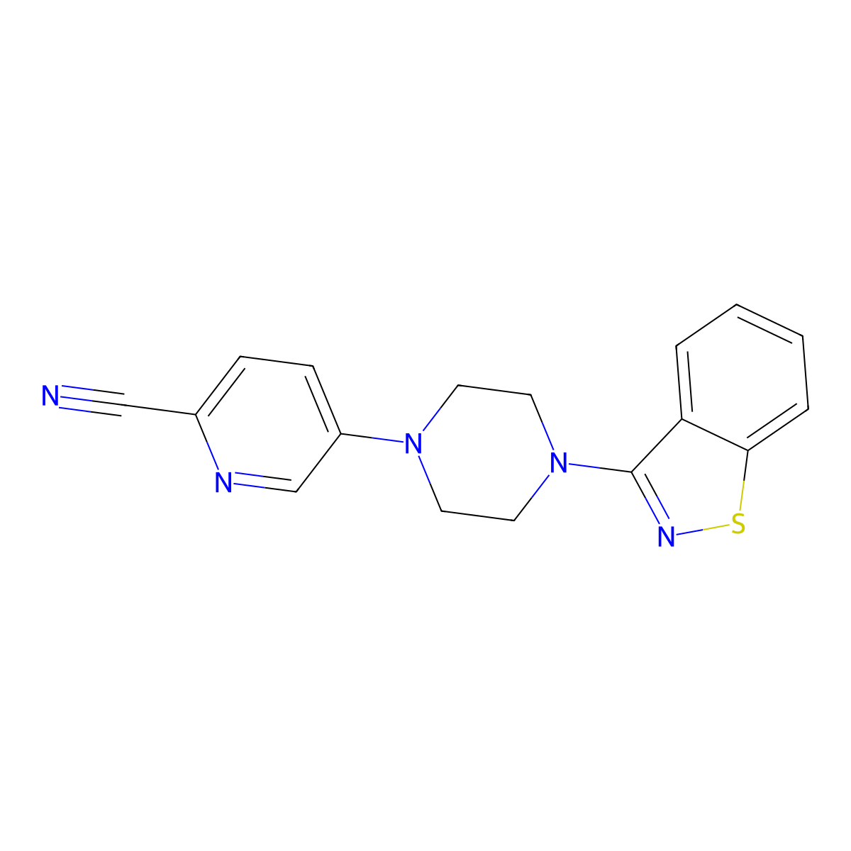 5-[4-(1,2-Benzothiazol-3-yl)piperazin-1-yl]pyridine-2-carbonitrile molecular structure, CAS 2741945-16-2