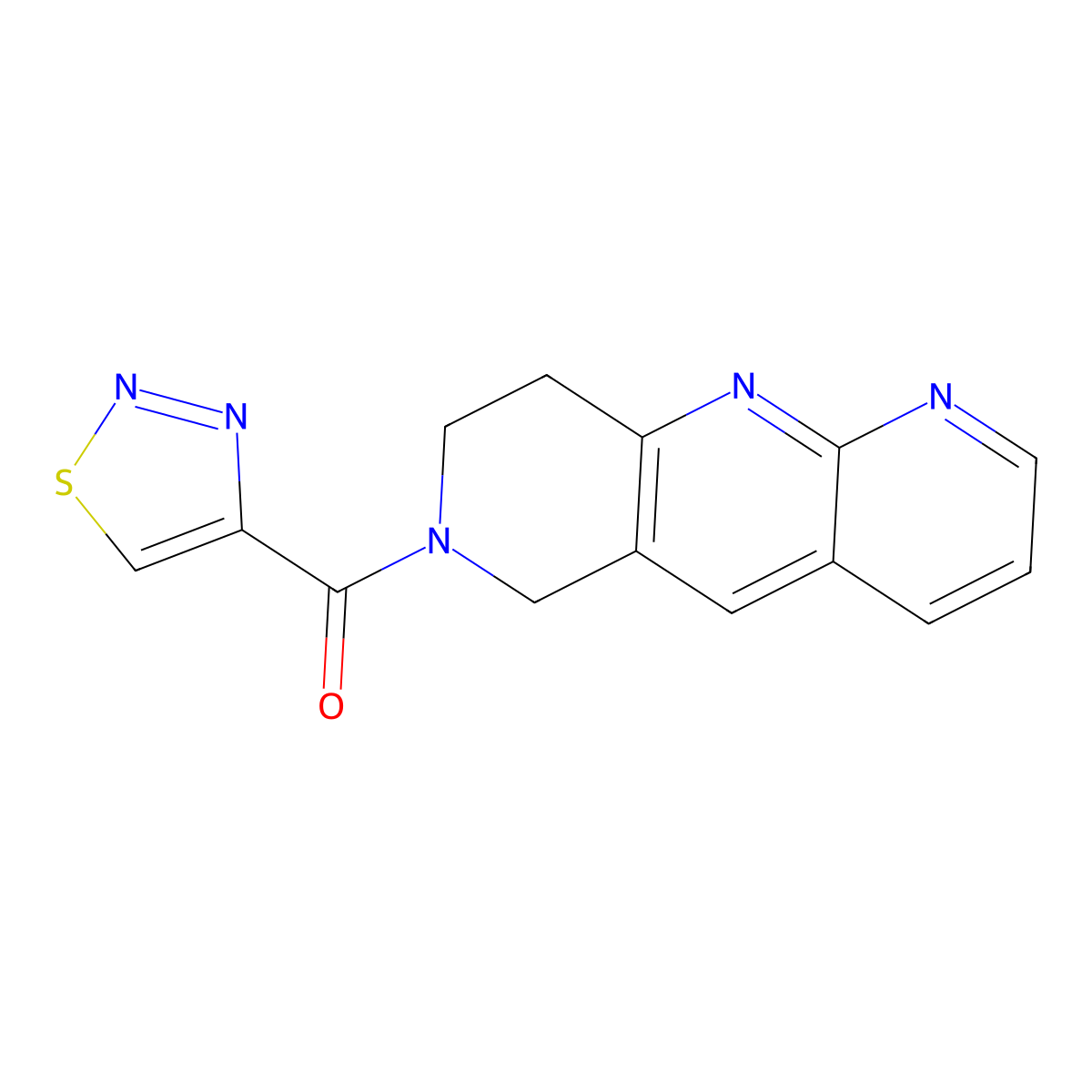 4-{6H,7H,8H,9H-pyrido[2,3-b]1,6-naphthyridine-7-carbonyl}-1,2,3-thiadiazole molecular structure, CAS 2741945-43-5