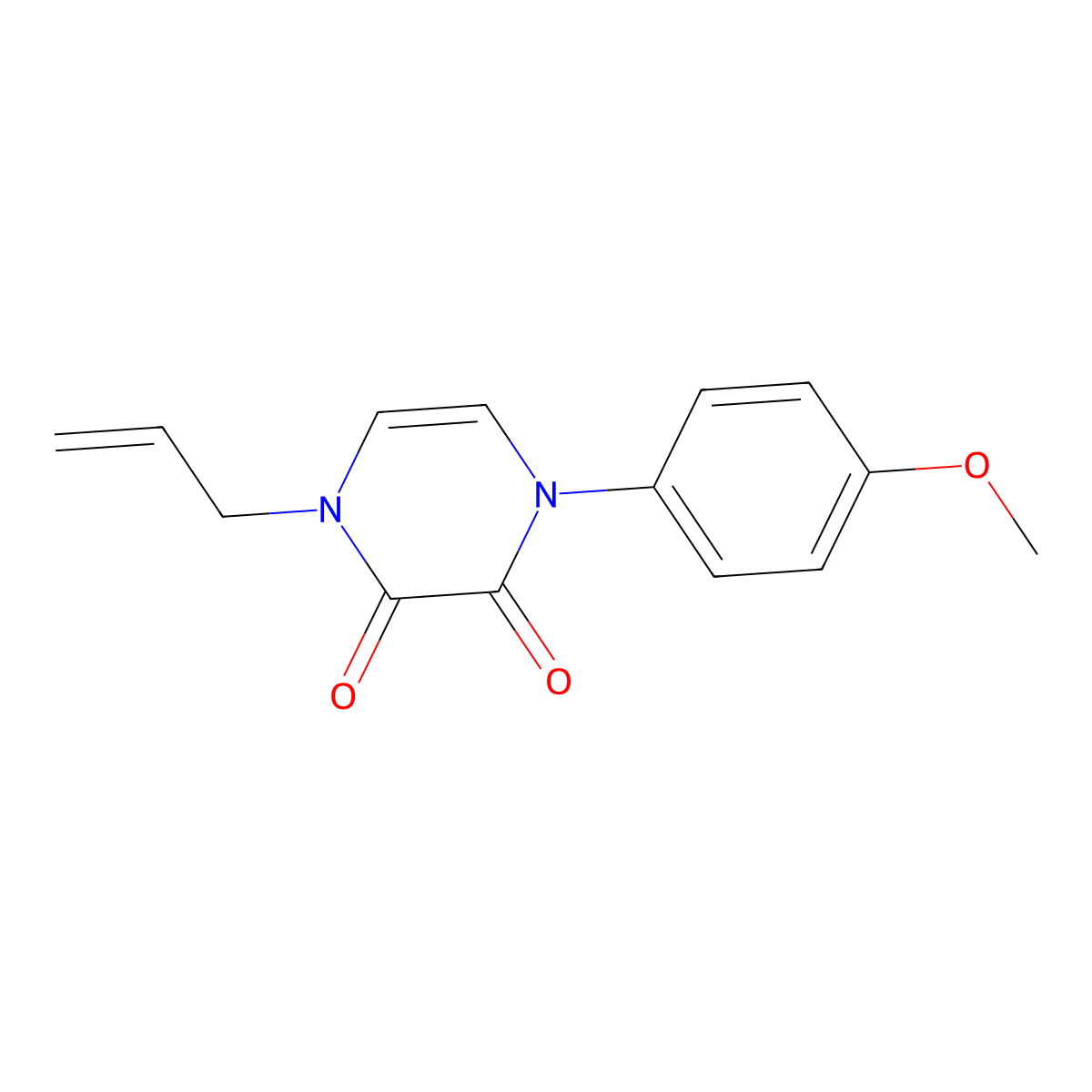 1-(4-Methoxyphenyl)-4-(prop-2-en-1-yl)-1,2,3,4-tetrahydropyrazine-2,3-dione molecular structure, CAS 2741945-53-7