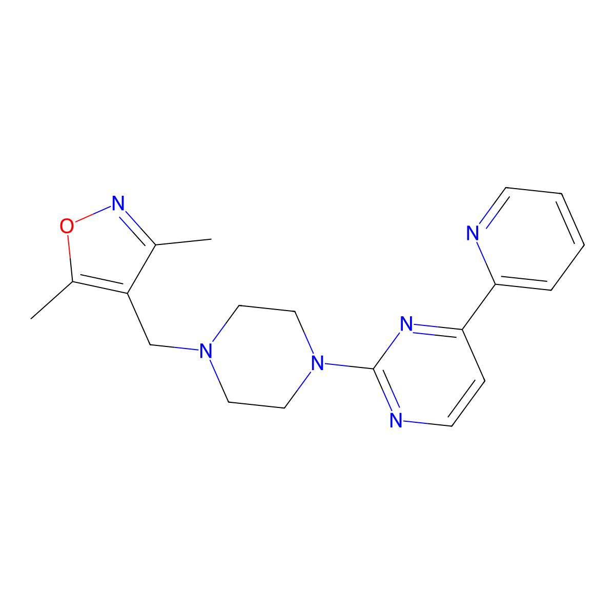 2-{4-[(3,5-Dimethyl-1,2-oxazol-4-yl)methyl]piperazin-1-yl}-4-(pyridin-2-yl)pyrimidine molecular structure, CAS 2741945-71-9