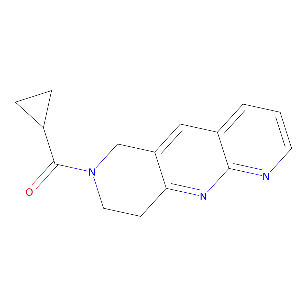 7-cyclopropanecarbonyl-6H,7H,8H,9H-pyrido[2,3-b]1,6-naphthyridine molecular structure, CAS 2741945-86-6