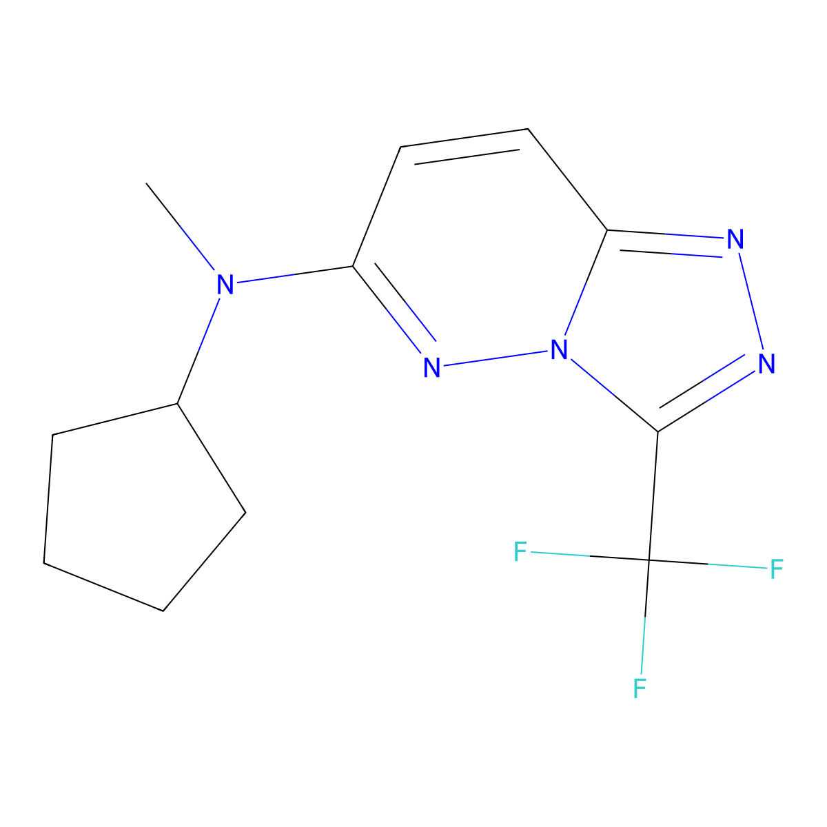 N-cyclopentyl-N-methyl-3-(trifluoromethyl)-[1,2,4]triazolo[4,3-b]pyridazin-6-amine molecular structure, CAS 2741945-90-2