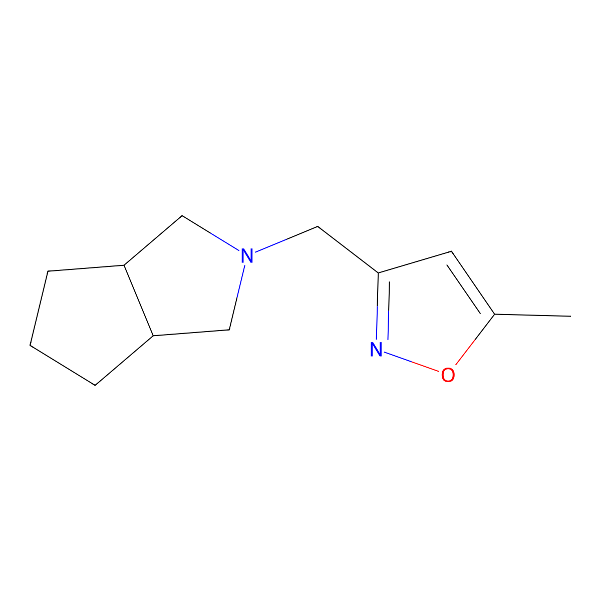 5-Methyl-3-({octahydrocyclopenta[c]pyrrol-2-yl}methyl)-1,2-oxazole molecular structure, CAS 2741945-93-5
