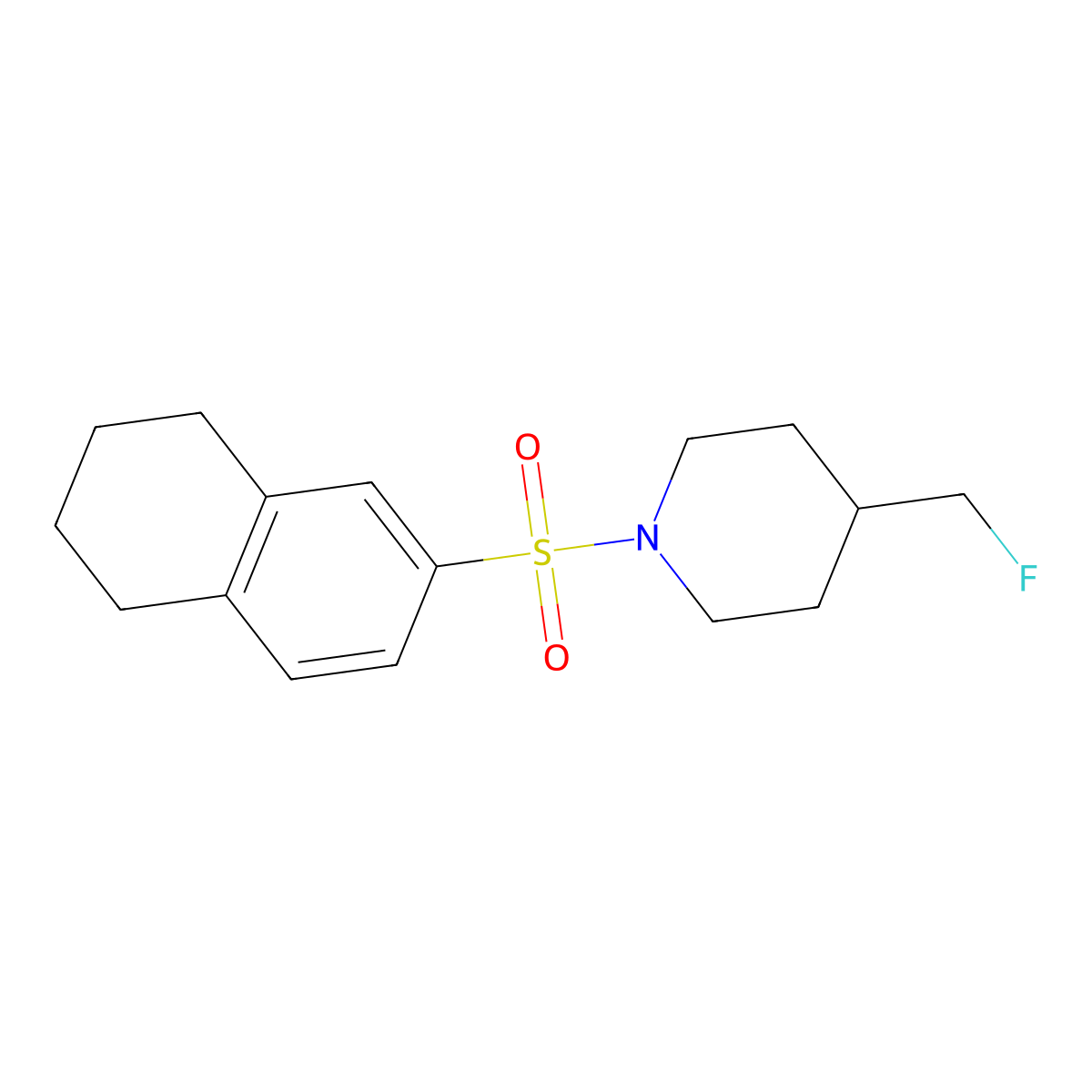4-(Fluoromethyl)-1-(5,6,7,8-tetrahydronaphthalene-2-sulfonyl)piperidine molecular structure, CAS 2741945-94-6