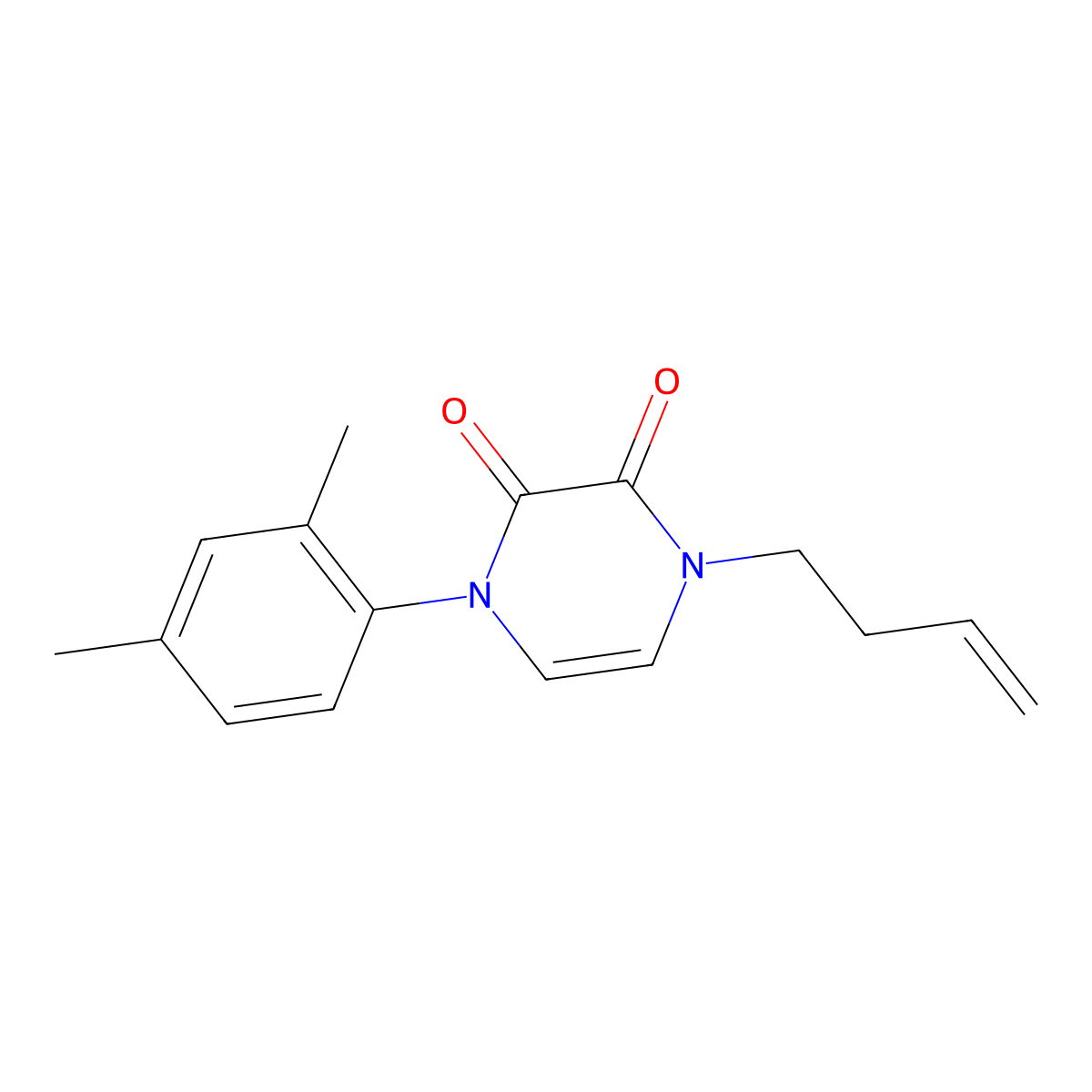 1-(But-3-en-1-yl)-4-(2,4-dimethylphenyl)-1,2,3,4-tetrahydropyrazine-2,3-dione molecular structure, CAS 2741945-97-9