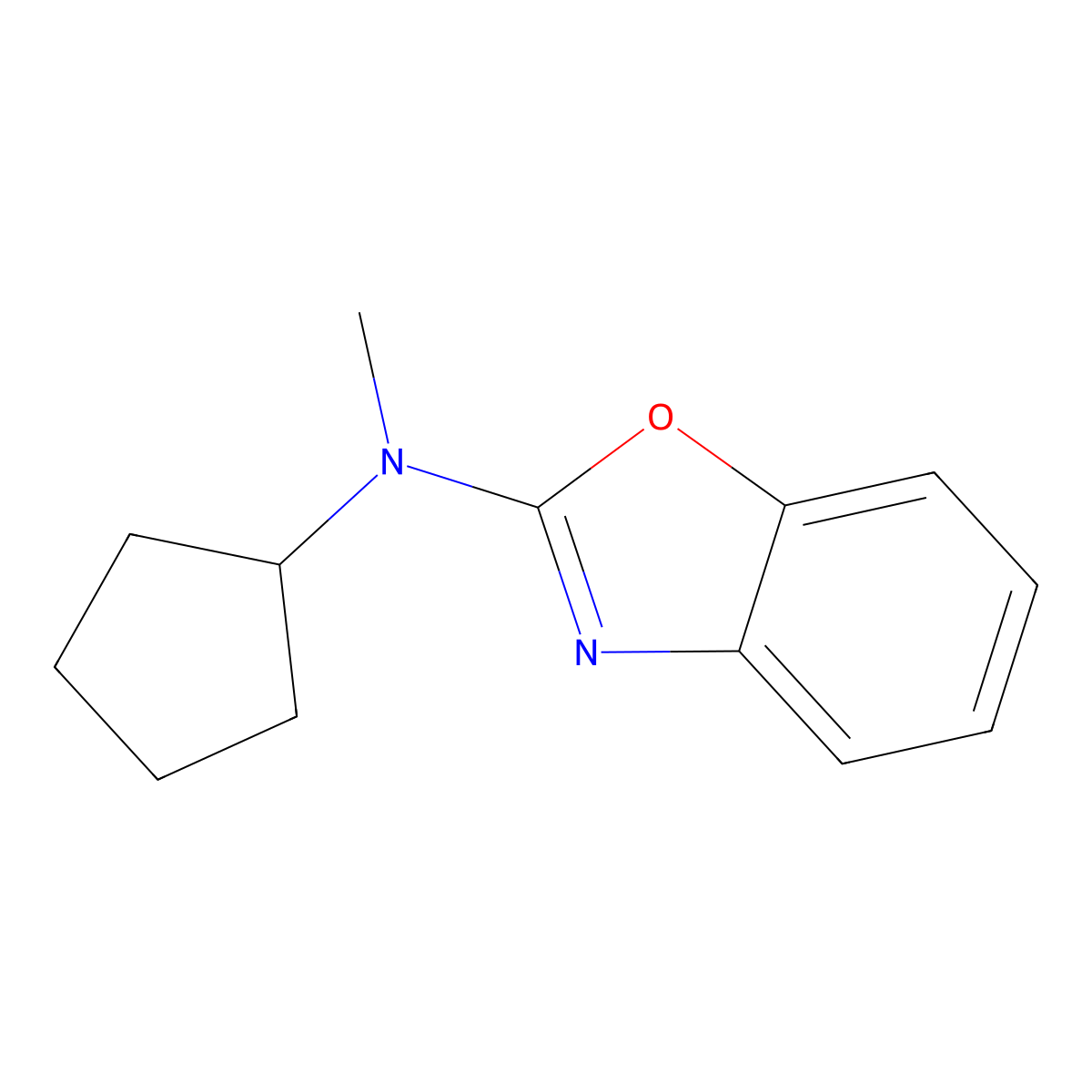 N-cyclopentyl-N-methyl-1,3-benzoxazol-2-amine molecular structure, CAS 2741947-57-7