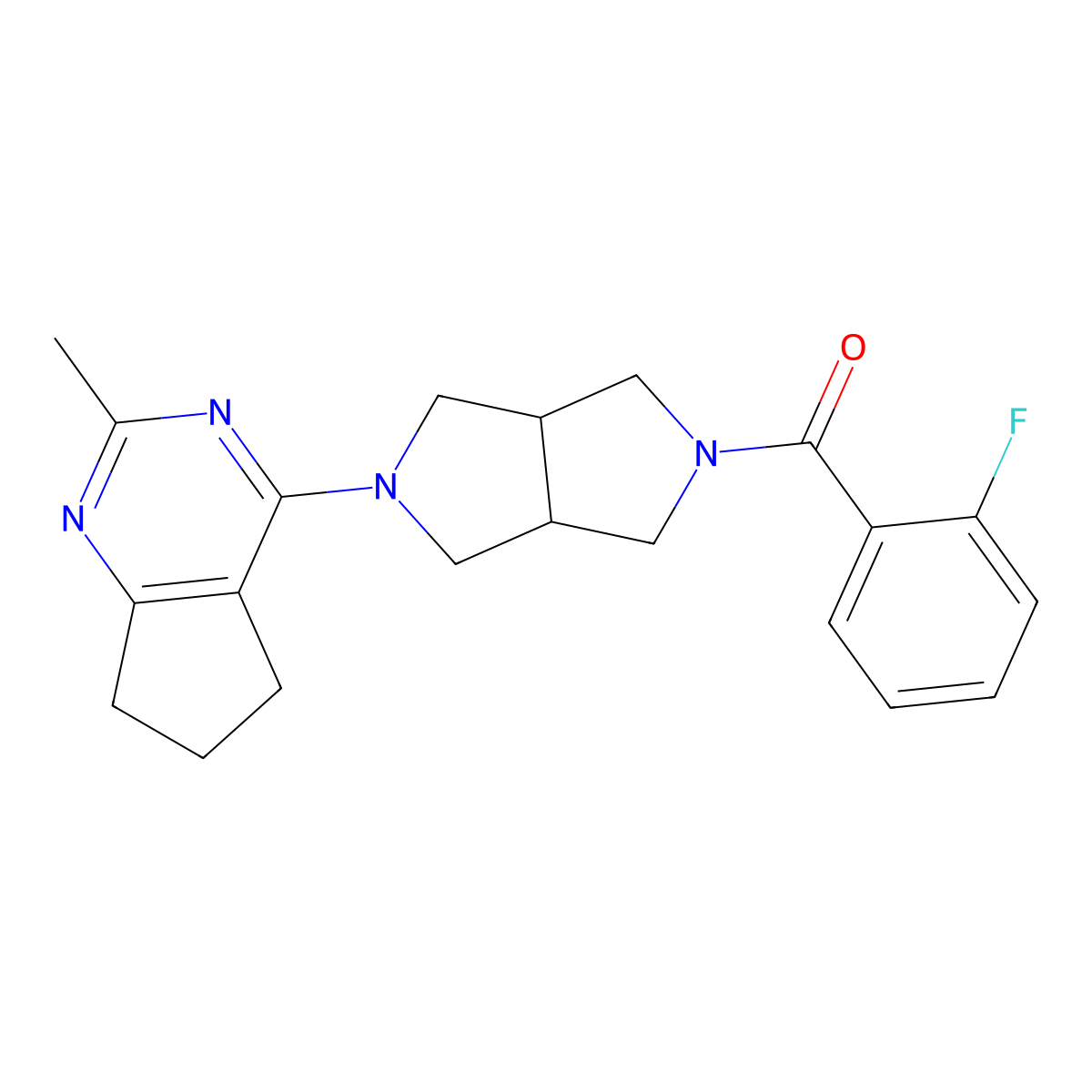 2-(2-fluorobenzoyl)-5-{2-methyl-5H,6H,7H-cyclopenta[d]pyrimidin-4-yl}-octahydropyrrolo[3,4-c]pyrrole molecular structure, CAS 2741947-58-8