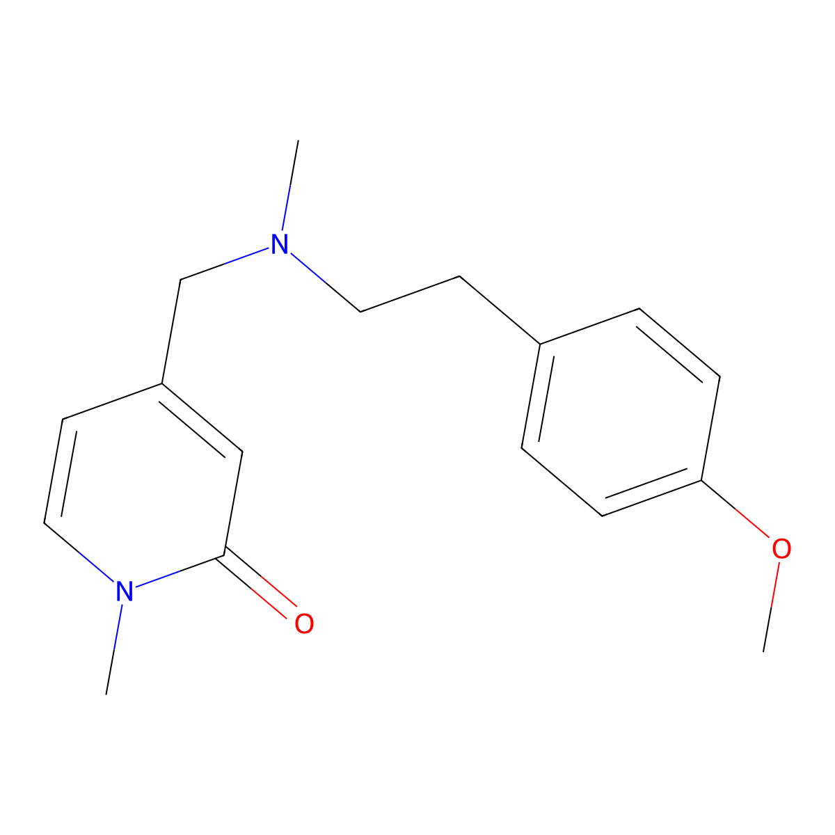 4-({[2-(4-Methoxyphenyl)ethyl](methyl)amino}methyl)-1-methyl-1,2-dihydropyridin-2-one molecular structure, CAS 2741947-66-8
